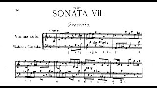 A Corelli  Violin Sonata in D minor Op5 No 7  Score [upl. by Herra]