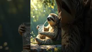 Lazy Day Hydration Sloth Sips Water in Stylequot cute sloth [upl. by Torrance]