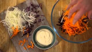 Coleslaw Recipe  A Year of Flavour  Schwartz Cooking Club [upl. by Gorlicki260]