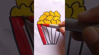 Simple Drawing Popcorn 🍿 Colouring and Painting for Kids drawing shorts [upl. by Philander]