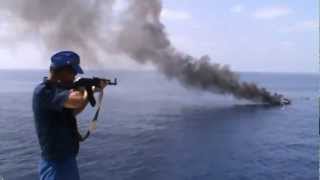 Russian Navy vs Somalia pirates [upl. by Fidellas]