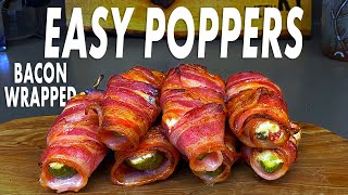 Easy Bacon Wrapped Jalapeno Poppers Made In The Oven [upl. by Lanni]