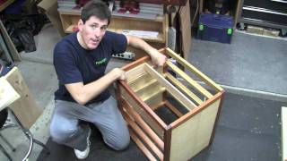 388  Sculpted Mahogany Vanity  Part 8  Fitting Drawers and Drawer Guides [upl. by Glovsky]