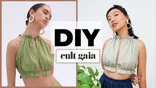 DIY Cult Gaia Inspired Halter Crop Top Perfect summer sewing for BEGINNERS [upl. by Brenna]