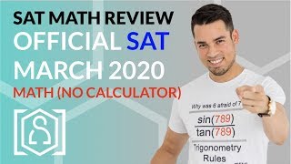 Official SAT March 2020 No Calculator Math Section [upl. by Seltzer370]