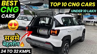 Top 10 Best CNG Cars Under 10 Lakh In India 2024  Best CNG Cars In India 2024 Tata Maruti Hyundai [upl. by Submuloc]