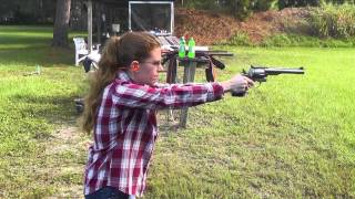 Shanni Shoots the Ruger RedHawk 44 Magnum [upl. by Pember138]