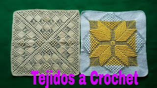 CUADRADO PARA COLCHAS Y COJINES Tejidos a Crochet Muestras [upl. by Duax684]