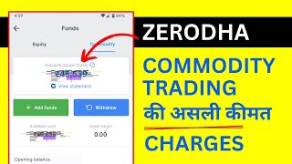 Zerodha Me Commodity Brokerage Charges  Commodity Trading Charges in Zerodha [upl. by Deirdre]