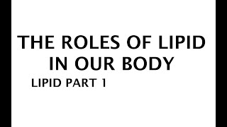 Roles of Lipid in human body 13 [upl. by Nodarb741]