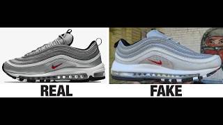 How To Spot Fake Nike Air Max 97 Sneakers  Trainers Authentic vs Replica Comparison [upl. by Loella]