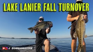 Bass Fishing the Fall Turnover on Lake Lanier [upl. by Imoyaba643]