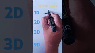 Type of shapes 1D 2D 3D 4D 9D drawing viralvideo shortsviral [upl. by Luise]