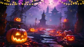 Spooky Halloween Music 🎃 Haunted Forest Graveyard With Relaxing Halloween Music Scary Spook Music [upl. by Enyrat]