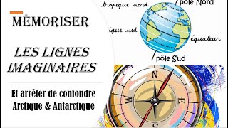 🌍Les différences entre lARCTIQUEamp lANTARTIQUE MEMORISER les lignes IMAGINAIRES GEOGRAPHIE FACILE [upl. by Namhcan]