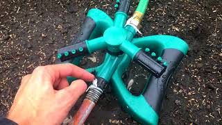 ★☆☆☆☆ 😡HORRIBLE Lawn Sprinkler 360  quotThree Armquot Cybbo Lawn Automatic 360 Garden Water [upl. by Vaughan654]