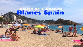 Blanes Beach Walk  Platja de s’Abanell amp Sa Palomera Rock  Costa Brava Spain [upl. by Cohl]