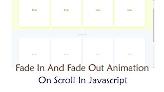 Fade In And Fade Out Animation On Scroll Custom Javascript  Web Design  Javascript Tutorial JS [upl. by Stavros]