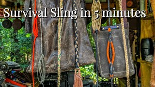 SURVIVAL SLING made in 5 minutes full tutorial and demonstration [upl. by Thibault]