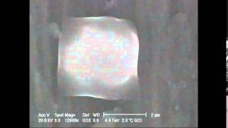 Demonstration of NaCl Deliquescence  Sodium Chloride at 12000x  Eric Doehne  ESEM Experiment [upl. by Zadack]