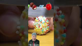 COKLAT ATAU TOMAT ⁉️ LIKE amp SUBSCRIBE funny candy satisfying chocolate fruit shortvideo [upl. by Yvette557]