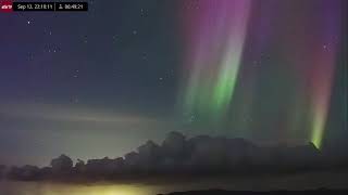 Sep 12 2024 Aurora Borealis Over Iceland in 4K Ultra HD [upl. by Htebazileharas86]