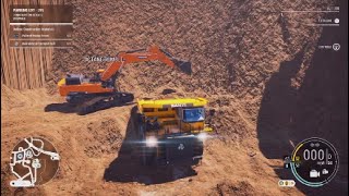 DOOSAN DX530LC5 excavator construction simulator loading soil to sany srt45 truck [upl. by Kcirdneked845]