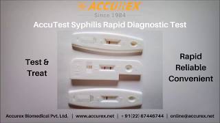 AccuTest Syphilis  Rapid Diagnostic Test  Accurex Biomedical Pvt Ltd [upl. by Anayhd]