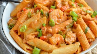 One Pot New Orleans Cajun Pasta [upl. by Dnaletak]