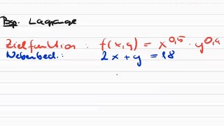 LagrangeMultiplikator Optimierung mit Nebenbedingung  MatheBeispiele [upl. by Llemor]