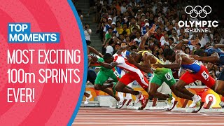 The most exciting 100m races in Olympic history  Top Moments [upl. by Anasiul]