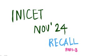 INI CET Nov 2024 Recall Part3 inicet inicet2024 [upl. by Beryl]