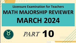 LET REVIEW 10  MATH MAJORSHIP  MARCH 2024  LET 2024  New Curriculum Learnthebasic [upl. by Einial]