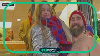 Jason Kelce helps give 8yearold Swiftie quotThe Best Dayquot at Kansas ChiefsBuffalo Bills playoff game [upl. by Tunnell]