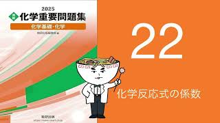 2025化学重要問題集22化学反応式の係数 [upl. by Lyrahc]