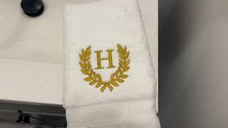 Decorative and Monogrammed Hand Towels for Bathroom Kitchen Makeup I Product Review [upl. by Steinway]