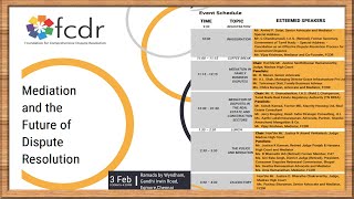 fcdr Conference on Mediation and the Future of Dispute Resolution  Chennai February 2024 [upl. by Rehpotsirk688]