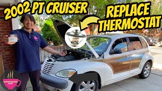 How to Thermostat Replacement  2002 Chrysler PT Cruiser 180 deg thermostat [upl. by Acinnej]