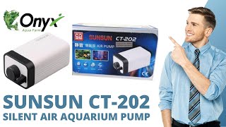 SUNSUN CT 202 2 Way Silent Aquarium Air Pump  Aquarium Aeration pump  Onyx Aqua Farm [upl. by Isahella]