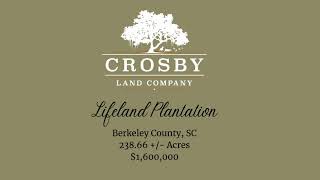 Crosby Land Company Presents Lifeland Plantation Berkeley County SC [upl. by Rockafellow]