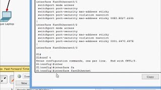 5227 Packet Tracer  Configuring Switch Port Security [upl. by Isahella]