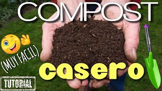 COMPOST CASERO FÁCIL No compres abono Cómo hacer composta casera organica ecológico macetas huerto [upl. by Eatnoid310]