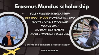 Erasmus Mundus Scholarship  Fully Funded  Get 1000  1400€ Monthly Stipend  Complete Process [upl. by Enawtna]