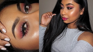 Glittery Monochromatic Valentines Makeup Tutorial [upl. by Johnsson]