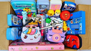 Box full of ultimate Stationery  password pencil box unicorn piggy bank pencil sharpner pencils [upl. by Hawkie9]