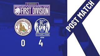 POST MATCH Kilwinning Rangers 04 Rutherglen Glencairn [upl. by Acilegna]