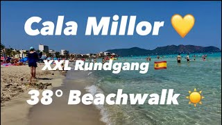 Cala Millor 💛 Sommer 38° ☀️ Beachwalk 🏖️ voller Strand 🌴 leere Läden 😎 Top Mallorca 🇪🇸 [upl. by Rosenzweig]