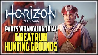 Horizon Zero Dawn Parts Wrangling Trial Greatrun Hunting Grounds [upl. by Akinar783]