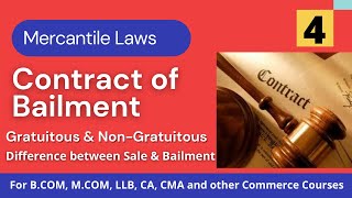 Contract of Bailment  Gratuitous and Non Gratuitous Bailment  Sale of Goods Act 1930 [upl. by Thia696]