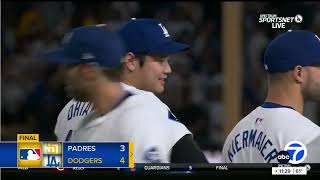 Los Angeles Dodgers San Diego Padres 4 3 92524 KABC Sports [upl. by Herbert]